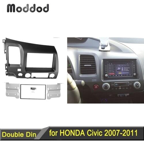 Double Din Radio Fascia for Honda Civic 2007+ DVD Stereo CD Panel Dash Mounting Installation Trim Kit Face Frame Bezel
