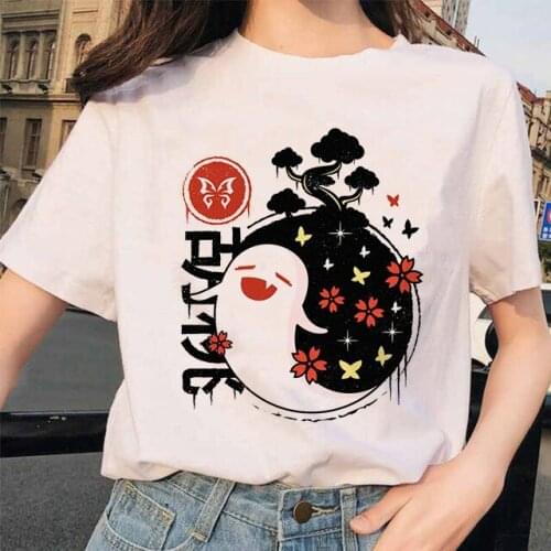 Genshin Impact T Shirt Unisex Kawaii Summer Tops Women Hot Game Graphic Tees Harajuku Cartoon Hu Tao T-shirt Funny Keqing Female