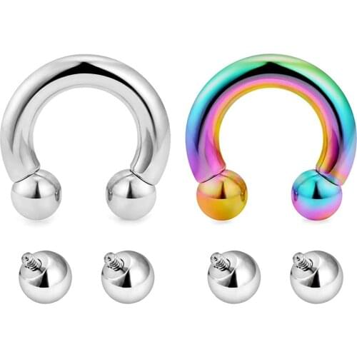 Pussy Piercing PA Rings Internally Threaded Circular Horseshoe Barbells Surgical Steel Body Jewelry