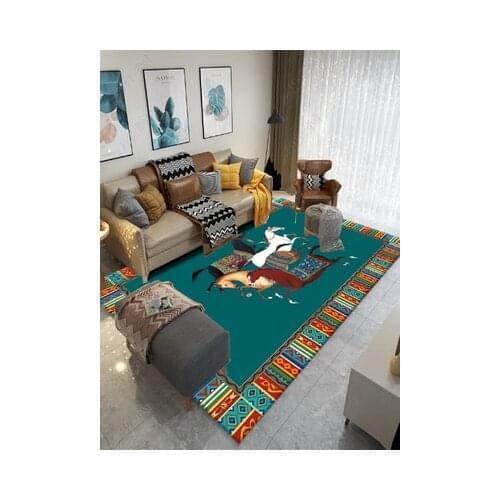 Nordic Style Carpet Sitting Room Tea Table Blue Steed Bedroom Blanket Mat