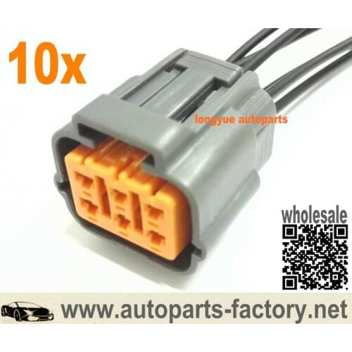 Longyue 10pcs 6 EGR Valve Motor Connector Pigtail for 2005 MAZDA