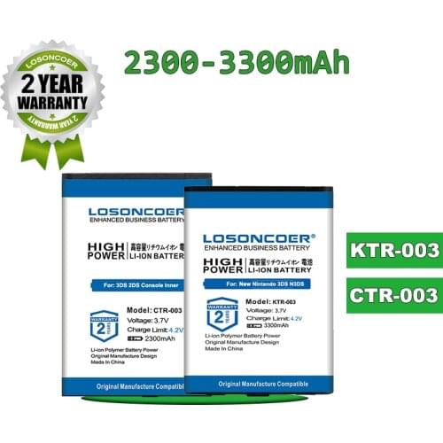 LOSONCOER Battery 2300-3300mAh KTR-003 CTR-003 For New Nintendo 3DS N3DS Battery For Nintendo 2DS 3DS N3DS