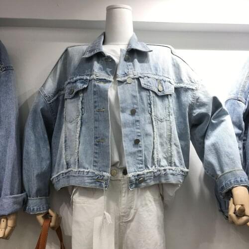 The new during the spring and autumn 2021 edition of easing show thin light color cowboy short coat female toward retro jacket