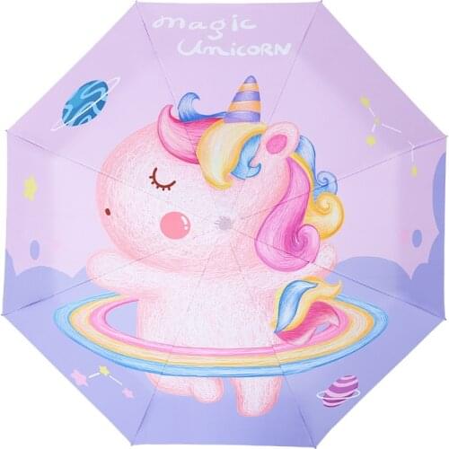 New cartoon child umbrella creative automatic children rain folding umbrella Windproof Anti-UV Umbrella Cartoon Parasol For Kid