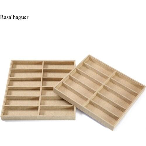 TOP Linen 10/12 Grids Sunglasses Display Box Jewelry Display Glasses Display Props Jewelry Organizer Tray Fashion Case Packaging