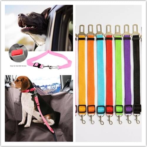 Pet Dog Cat Car Seat Belt Adjustable Harness Seatbelt Lead Leash for Small Medium Dogs Travel Clip Pet Supplies 13 Colors
