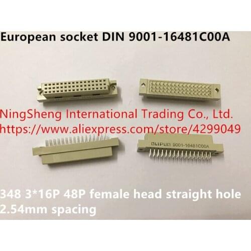 Original new 100% european socket DIN 9001-16481C00A 348 3*16P 48P female head straight hole 2.54mm spacing