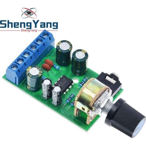 ShengYang Mini DC 3.7~12V 5V TDA2822 TDA2822M 2.0-CH Stereo Audio Power Amplifier Board 3.5mm AUX