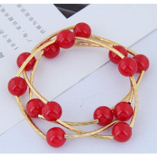 Jewelry 2019 Fashion Summer Pearl Beads Copper Pipe Bracelet Elastic Womens Bracelet