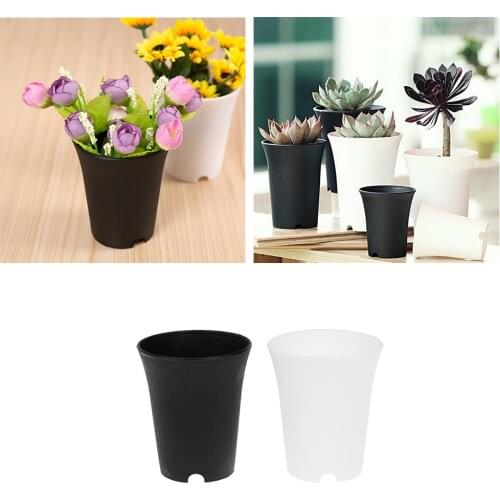 2021 New Arrived Simple Plastic Flower Pot White Black Round Succulents for Home Office Garden Decoration New Arrive Hot Sale
