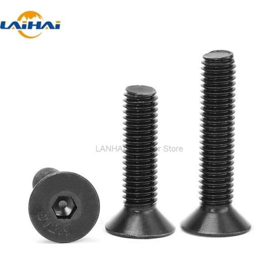 1/20pcs DIN7991 M5 M6 M8 Black 304 Stainless Steel Hexagon Hex Socket Flat Countersunk Allen Head Screw Bolt Length 6-100mm