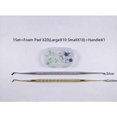 1Set Dental Composite Resin Light Cure Fast Quick Foam Pad x20+Handle X1 OptraSculpt Set
