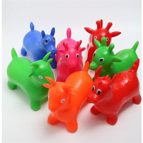 New Fashion 1pc Rides on Animal Bouncy Horse Toys Inflatable Bouncer Jumping Child Kids Inflatable Rubber Deer Gift Random