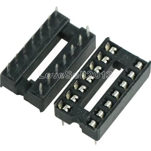 10pcs DIP 14 pins IC Socket Adaptor Adapter Solder Type Socket DIP-14 NEW