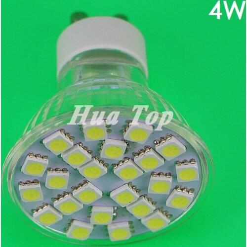 20Pcs/lot Full Watt 4W GU10 LED lamp Bulb Heat-resistant Glass Body 220V SMD5050 24 leds Spotlight For Indoor Ceiling Luz light