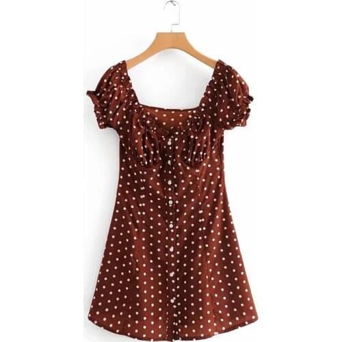 2019 Boho elegant ruffles polka dot dress women summer dress korean backless beach party dress ladies Sexy mini dress vestidos