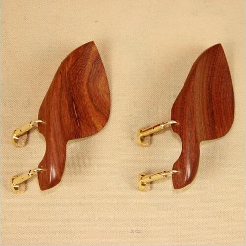 5 pc Natural Rosewood Fiddle 4/4 Violin Chinrest Violin Parts Hook Golden Clamp