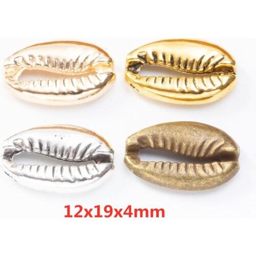 80pcs 12*19MM silver color gold shell charms antique bronze metal alloy pendants for bracelet necklace earring diy jewelry mak