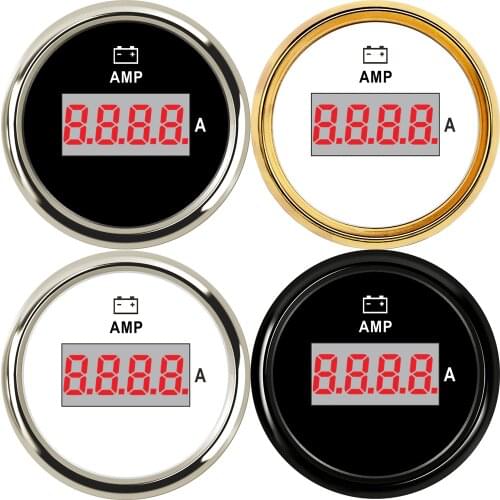 AMP 52mm Amperemeter Gauge Waterproof Digital Ammeter for Car Boat Marine Motorcycle with Current Sensor 9V~32V 80A Amperemeter