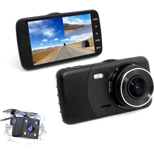 4 inch Car Dvr Camera Recorder with rear view camera 1920 *1080P Dash Cam , Ainina Night vision Car Dvr camera Dual lens