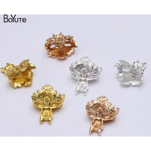 BoYuTe (30 Pieces/Lot) 15*16MM Metal Alloy Flower Materials Factory Direct Sale DIY Handmade Jewelry Findings Components