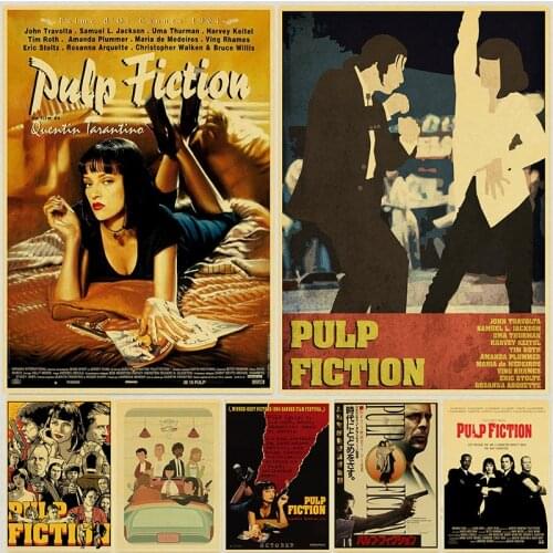 Pulp Fiction Poster Movie poster Wall Decorative Stickers For Livingroom Bedroom Printed Modern Painting Claer Picture