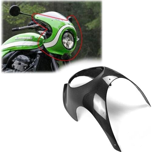 For Kawasaki Z900RS Carbon Fiber Gloss 100% Twill Weave Motorcycle Headlamp Cover Large Lampshade Fairing 2017 2018 2019
