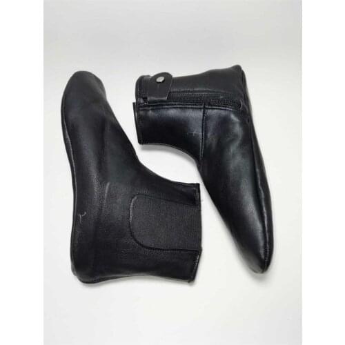 Unisex Black Lined Leather Enchanted Socks Sheep Hand Job Turkish Made Wheel Ablution Stocking Worship Muslim Clothing Fashion