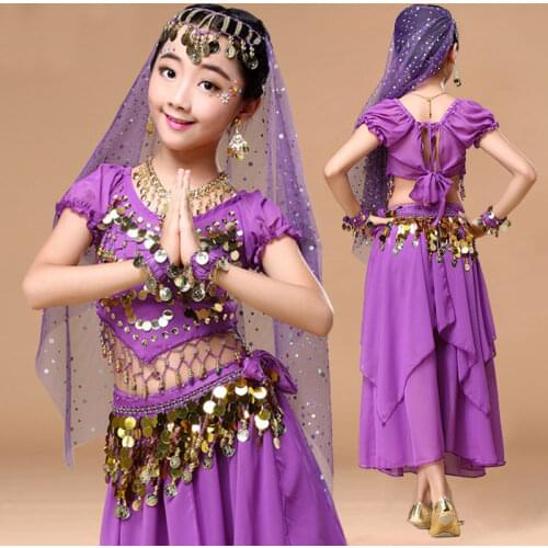 Kid Children Professional Stage Belly Dance Costume For Girl Egypt BELLY DANCE Costumes for Girls India Bollywood Dance Sets
