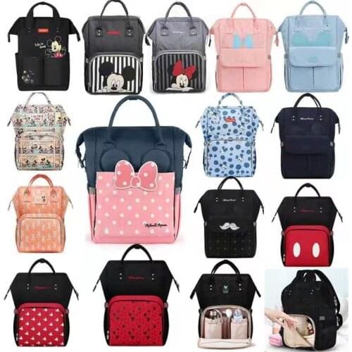 Disney Bottle Feeding Insulation Bags USB Oxford Cloth Diaper Storage Bag Backpack Waterproof Handbag Large Capacity Diaper Bags
