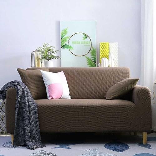 European All-inclusive Stretch Sofa Cover Universal Soild 1-4 Seats Knitted Thick Gold Velvet Thick Sofa Cover Towel
