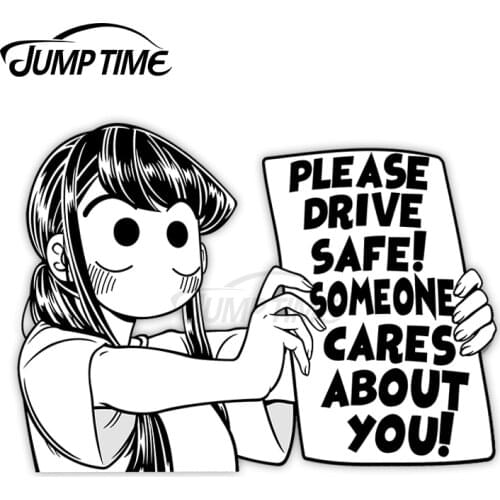 JumpTime 13 x 9.3cm Komisan Please Drive Safe Car Stickers DIY Personality Vinyl Car Styling Scratch-proof Windows Bumper Decal