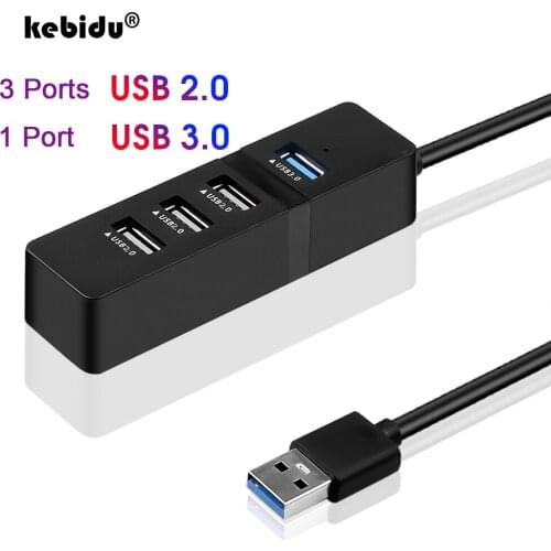 Kebidu Multi 3.0 Hub USB Splitter High Speed 4 Ports USB2.0 Hub For Windows Macbook PC Computer Accessories USB HUB