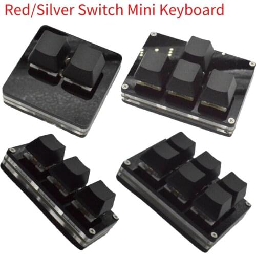 2/3/4/6 Keys Black Mini Keypad Red/Silver Switch OSU Programming Gaming Mechanical Keyboard USB Custom Keyboard Keycaps For PC