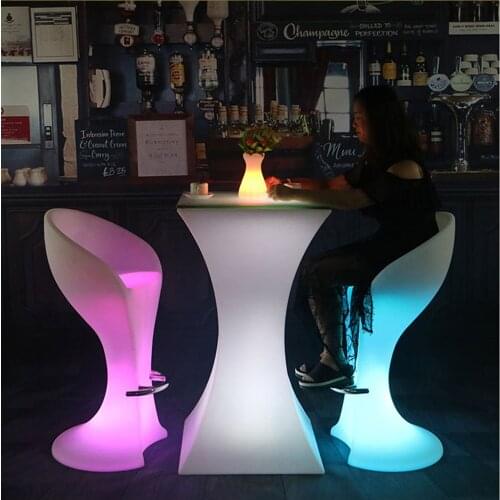 110cm height Rechargeable LED illuminated cocktail table waterproof glowing led bar table lighted up coffee table bar kTV disco