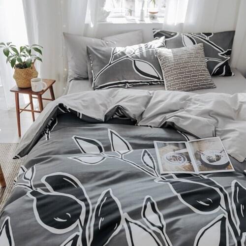 Summer cotton Nordic literary style net red section bed 4pcs set cotton cotton student dormitory bed sheet quilt cover 3pcs set