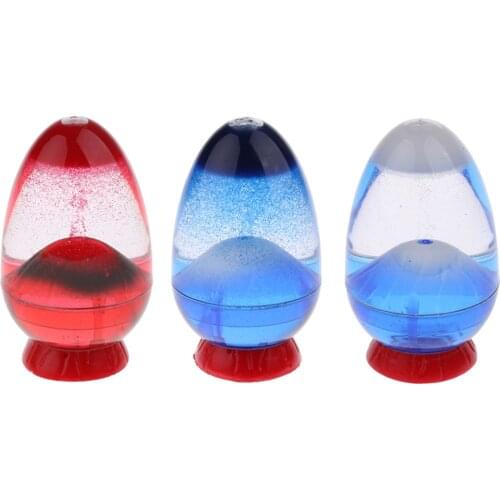 Creative Volcano Eruption Egg Shape Liquid Hourglass Sand Sandglass Timer Counter Ornament Gadget Home Decor Shelf Display