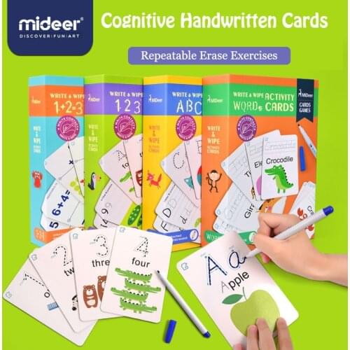 MiDeer English Learning Word Card Early Education Learning Toy Writing Card Childrens Game Word Pocket Card Gifts 3Y