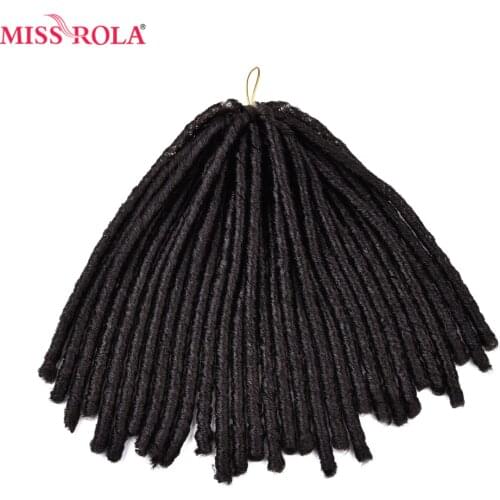 Miss Rola Soft Dread Lock Hair 1B# 15roots/pack 13.5 inch Kanekalon Low Temperature 75g Synthetic Curly Crochet Braids Hair