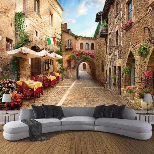 Custom Photo Wall Paper Wall Painting 3D European Street View Living Room Bedroom Non-woven Wallpaper Mural Papel De Parede 3D