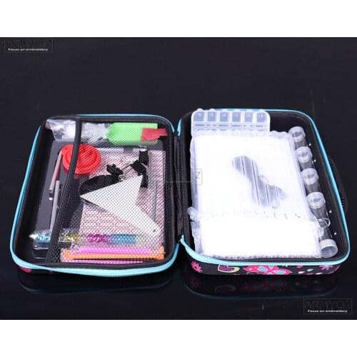 New Diamond Painting Cross Stitch Tool Kit Container Diamond Storage Bag Case Embroidery 40 Pieces Tool A5 Led Light Mat