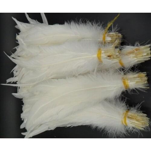 Wholesale 100pcs/lot 12-14inches/30-35cm Pure White Rooster Tail Feathers Chicken tail feather For Dress/Hats Trims