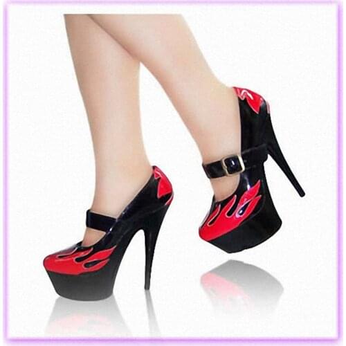 Sexy heels thick bottom glass slipper shoes model performance pictures shoes high with single appeal 15cm