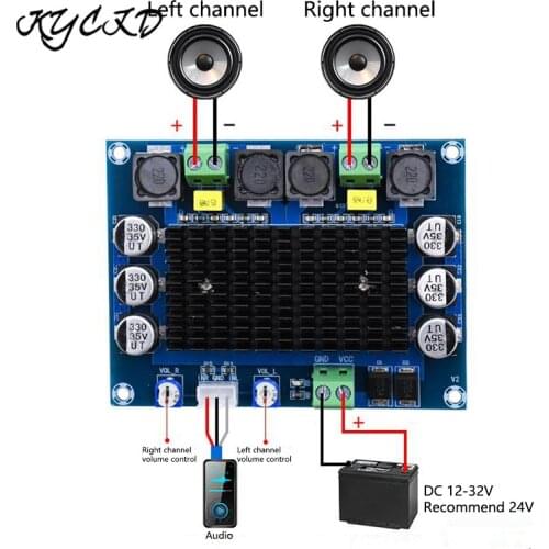 TDA7498 Amplifier Board 100W*2 High Power 2.0 Channel Stereo Sound Audio AMP DC 12-32V 4A XH-A113 For Speaker DIY