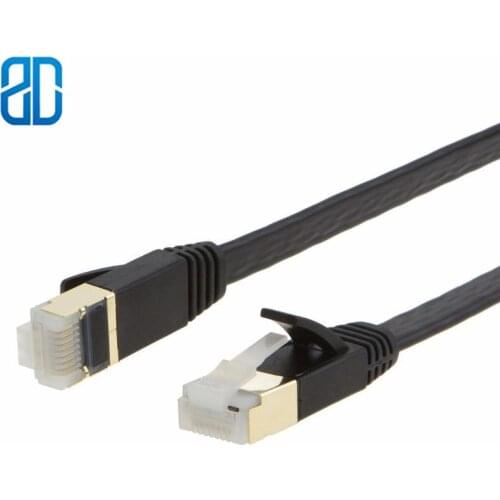 Cat7 Flat Ethernet Cable SSTP Shielded Gold Plated Ethernet Network Patch Cable cat 7/Category 7 High Speed 10 Gigabit 600Mhz