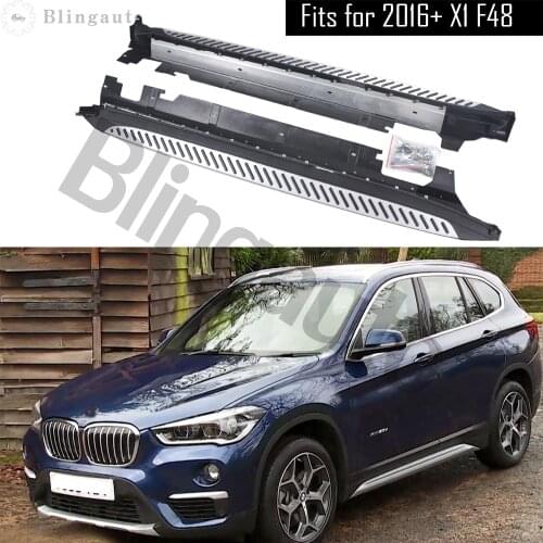 Fits for B.MW X1 F48 2016-2020 2Pcs left right Aluminium running board side step nerf bar car pedal protect stairs