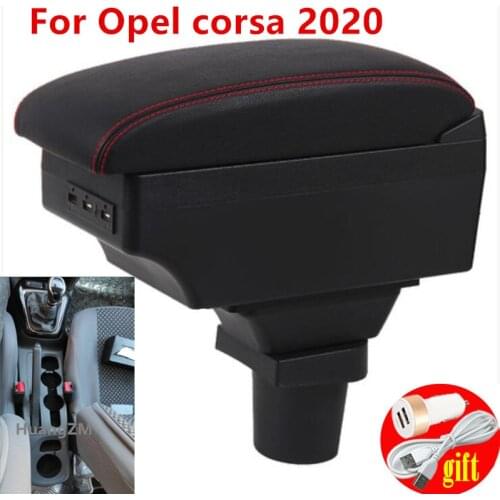 For Opel corsa armrest box central Store content Storage box with USB LED interface 2020