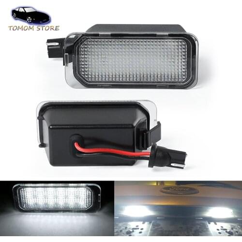 2Pcs No Error 18SMD 6000K LED Rear License Plate Lights For Ford C-Max Focus MK3 DYB MK2 Fiesta Kuga Mondeo MK4 MK5 B-Max S-Max