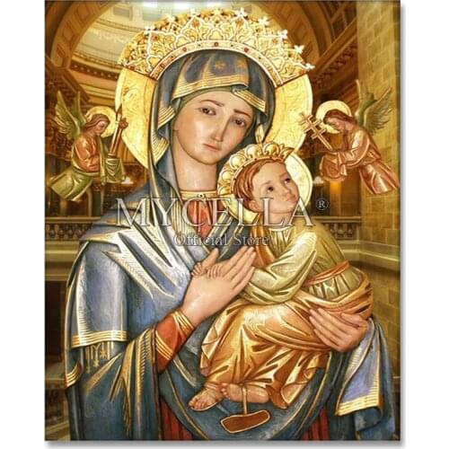 Full square,Diamond Embroidery,Our Lady,Religious,5D,Diamond Painting,Cross Stitch,3D,Diamond Mosaic,Decoration,Gift
