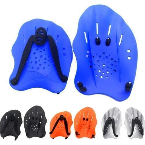 Swimming Paddles Training Adjustable Hand Webbed Gloves Pad Fins Flippers Swim Training Paddles Glove With Straps